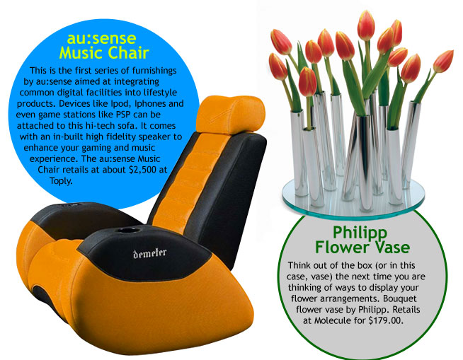 au:sense Music Chair and Philipp Flower Vase